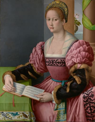 Bachiacca: Portrait of a Woman with a Book of Music, ca. 1540-1545  (J. Paul Getty Museum)