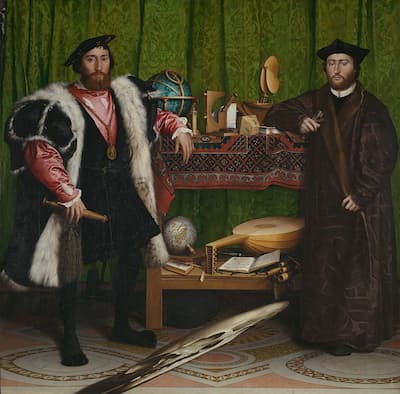 Hans Holbein the Younger: Jean de Dinteville and Georges de Selve ('The Ambassadors'), 1533 (The National Gallery, London)