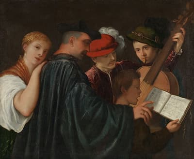 Titian (attributed to): The Music Lesson, ca 1535 (The National Gallery, London)