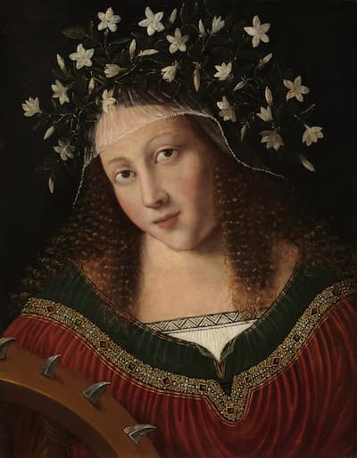 Bartolomeo Veneto: Saint Catherine Crowned, ca. 1520 (Glasgow, Scotland: Kelvingrove Art Gallery and Museum)