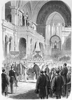 The Parisian illustrated newsweekly L’Illustration documented Rossini’s funeral proceedings - The sprinkling of holy water in the Church of the Holy Trinity