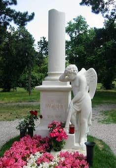 Gravestone of Mozart at St. Marx Cemetery, Vienna, Austria