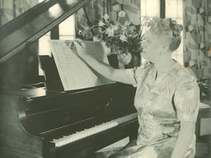Florence Price at the piano, University of Arkansas