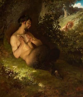 Pál Szinyei Merse: Faun and Nymph (1868) (Hungarian National Gallery)