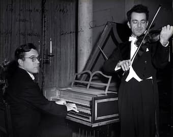 Ralph Kirkpatrick and Alexander Schneider at Dumbarton Oaks, 1945