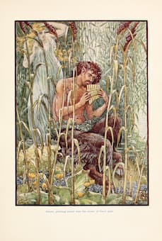 Walter Crane: Pan and his syrinx (ca. 1911)
