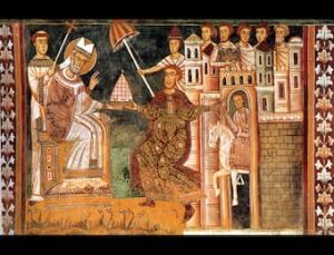 Pope Sylvester and Emperor Constantin