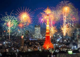 New Year Fireworks in Tokyo
