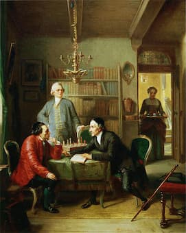 Moritz Daniel Oppenheim: Lavater and Lessing Visit Moses Mendelssohn (1856)
