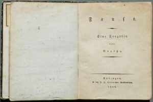 Faust I, first edition, 1808