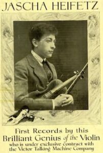 Poster of the first recording of Jascha Heifetz, 1917