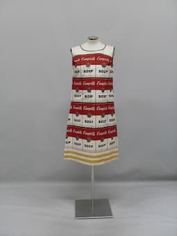 "Souper Dress". American paper dress, 1967, based on Andy Warhol's Campbell's soup paintings