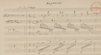 Original manuscript score of "Aquarium", Saint-Saëns’ The Carnival of Animals