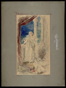 Alfredo Edel Colorno: Desdemona (soprano), costume design for Otello act 4 (1887)