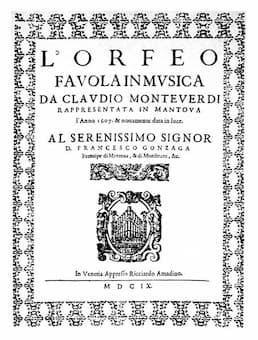 Title page of Monteverdi's L'Orfeo