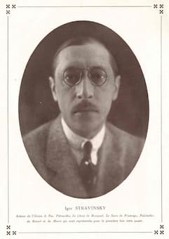 Igor Stravinsky from the 1922 Ballets et Opéras Russes de Diaghilev program
