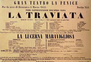 Verdi's La Traviata premiere poster