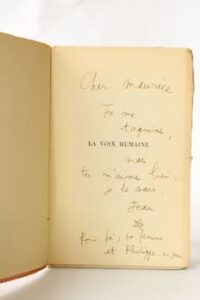 La Voix Humaine by Cocteau and Poulenc, 1930 edition with autograph