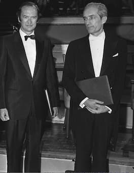Nikolaus Harnoncourt (L) and Gustav Leonhardt (R), 1980