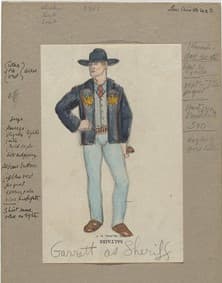 Jared French: Costume design for Pat Garrett as Sheriff (1938) (MoMA)