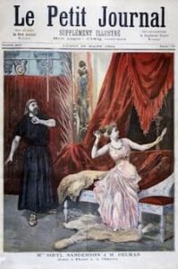 Sibyl Sanderson and Delmas in Jules Massenet 's opera Thais, Paris, 1894. Artist: Oswaldo Tofani