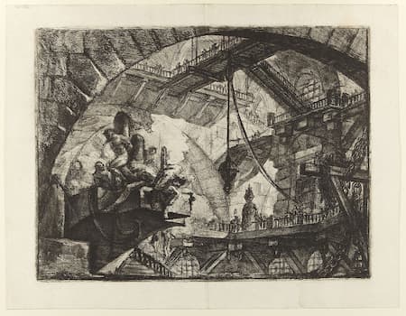 Piranesi: Plate 10: Prisoners on a Projecting Platform (1761)