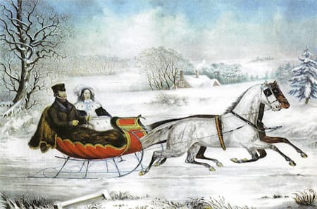 Currier and Ives: The Road – Winter, 1853