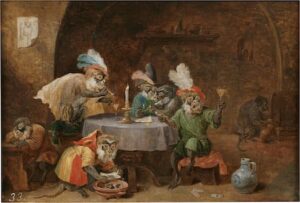 David Teniers II: Smoking and Drinking Monkeys, c. 1660 (Prado)