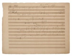 Beethoven’s autograph sketch for part of the first movement of the Emperor Concerto