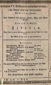 Fidelio's playbill for the premiere on 23 May 1814