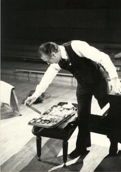 Piano tuner Franz Mohr at work