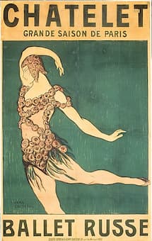 Poster for the Ballet Russes, 1911, Nijinsky as drawn by Jean Cocteau
