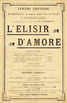 Donizetti’s The Elixir of Love playbill, 1906