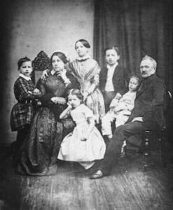 Tchaikovsky's family photo, Pyotr Tchaikovsky (left) at age 8
