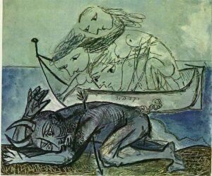 Picasso: The Minotaur is wounded (1937)