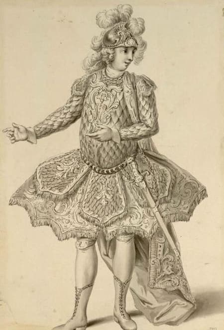 Francesco Ponte: Antigono: design for the character Learco, 1744