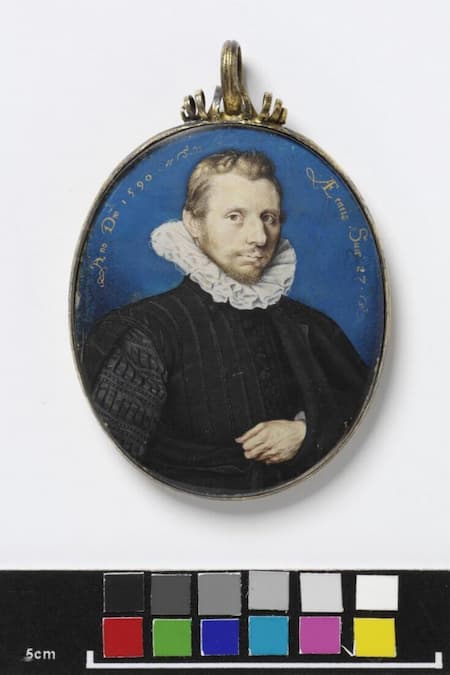 Isaac Oliver: An Unknown Man, Aged 27 (thought to be John Downland), 1590 (Victoria and Albert Museum)