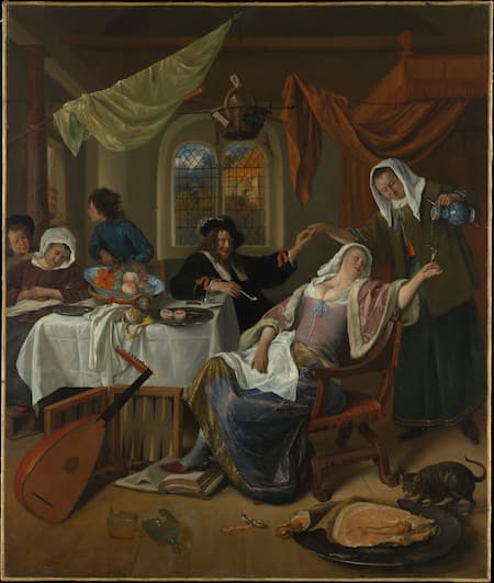 Jan Steen: The Dissolute Household, 1663-4 (The Metropolitan Museum)