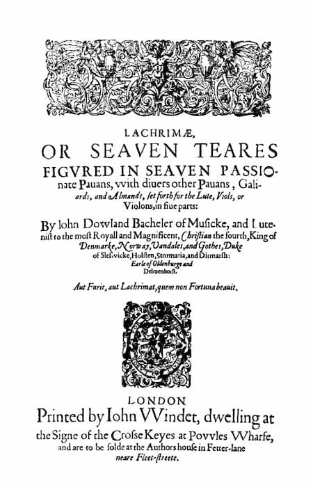 Title page of Lachrimæ, or Seven Teares Figured in Seven Passionate Pavans, 1604