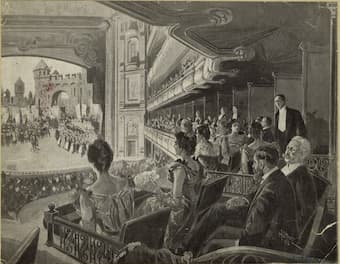 	In the Metropolitan Opera House : scene from Die Meistersinger. (1898)