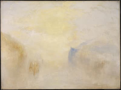 Turner: Sunrise, with a Boat between Headlands, c.1840–5 (London: Tate Gallery)