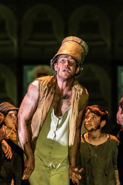 Sam Furness as the Holy Fool in Boris Godunov, 2019 (The Royal Opera) (Photo by Clive Barda)