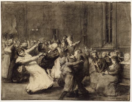 Bellows: Dance in a Madhouse, drawing, 1907 (Art institute of Chicago)