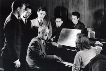 Bernstein studying orchestration at the Curtis Institute of Music with Randall Thompson