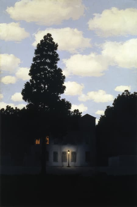 Magritte: L'empire des lumières, 1954 (Brussels: Musées Royaux des Beaux-Arts de Belgique)