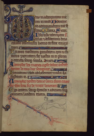 first page of the Book of Hours, ca. 1300 (Baltimore: Walters Art Museum, MS W. 102), fol. 2r