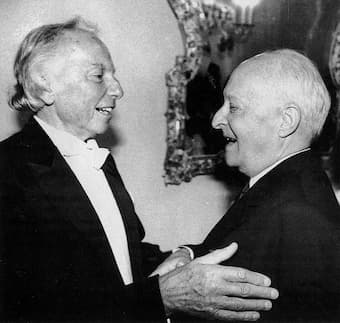 Andrzej Panufnik with Witold Lutosławski, 1990