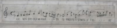 Bellini's inscription on the tomb