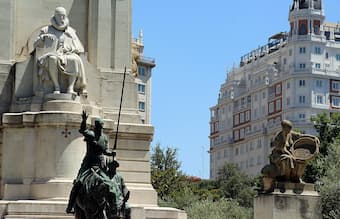 Statue of Miguel de Cervantes in Madrid