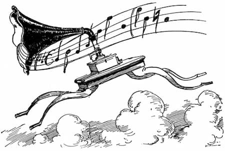 John Neill: The Gramophone runs after them (L. Frank Baum: The Patchwork Girl of Oz, 1913)